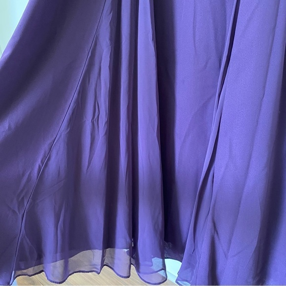 White by Vera Wang Maxi Bridesmaid Dress in Amethyst Belted Waist Sz 10 - Picture 4 of 16